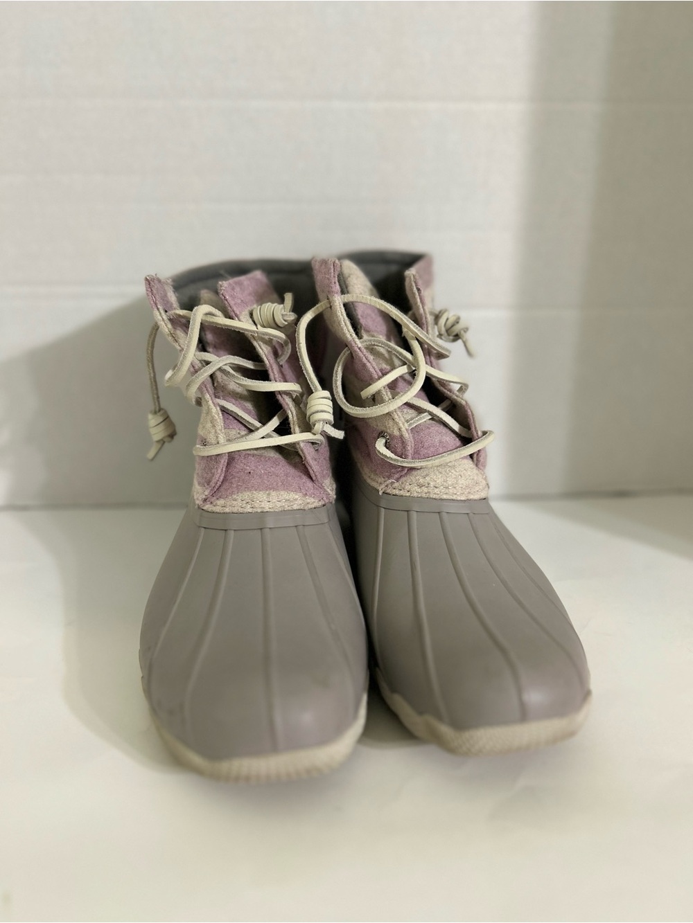 Sperry Duck Boots Gray Saltwater Wool STK162241 G19-61803 Girls Youth Size 6 M
